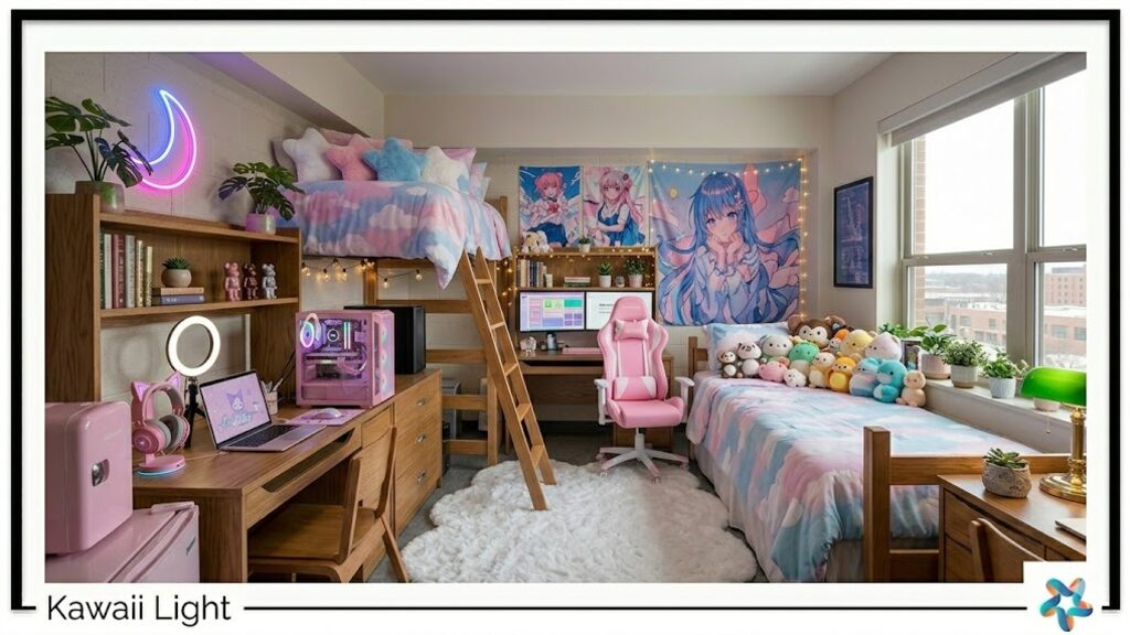 Kawaii Light dorm room, view 2