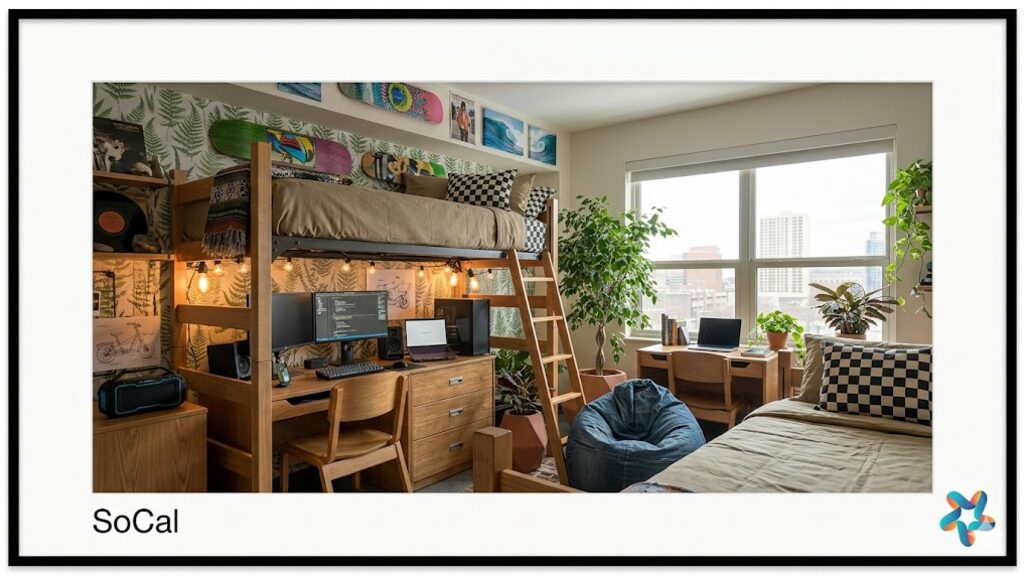 SoCal Street dorm room, view 2